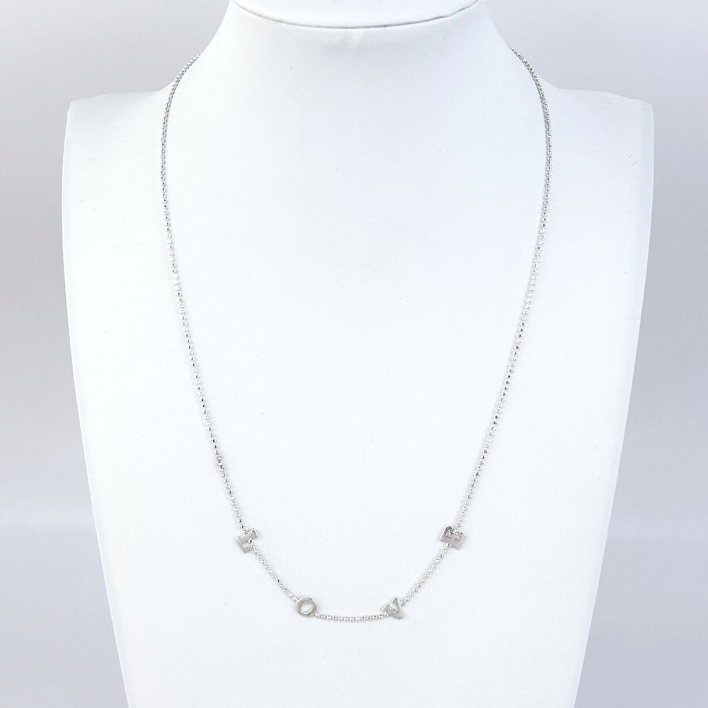 Vintage Italian Dyadema Sterling Silver 925 LOVE Letter Necklace 18"